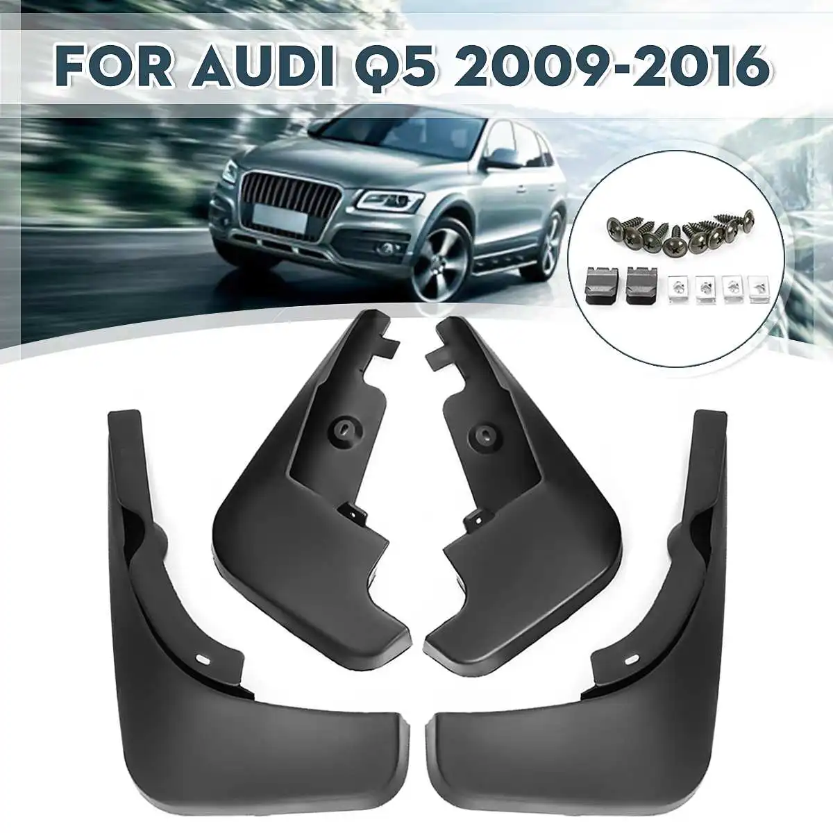 

Car Mud Flaps For Audi Q5 8R 2009 2010 2011 2012 2013 2014 2015 2016 Fender Splash Guards Mudflaps Mudguards Accessories