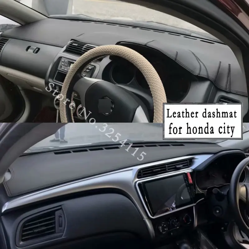 

For Honda City Grace 2003-2021 Leather Dashmat Dashboard Cover Car Pad Dash Mat SunShade Carpet Custom GD8 GD9 GM2 GM3 GM6 RHD