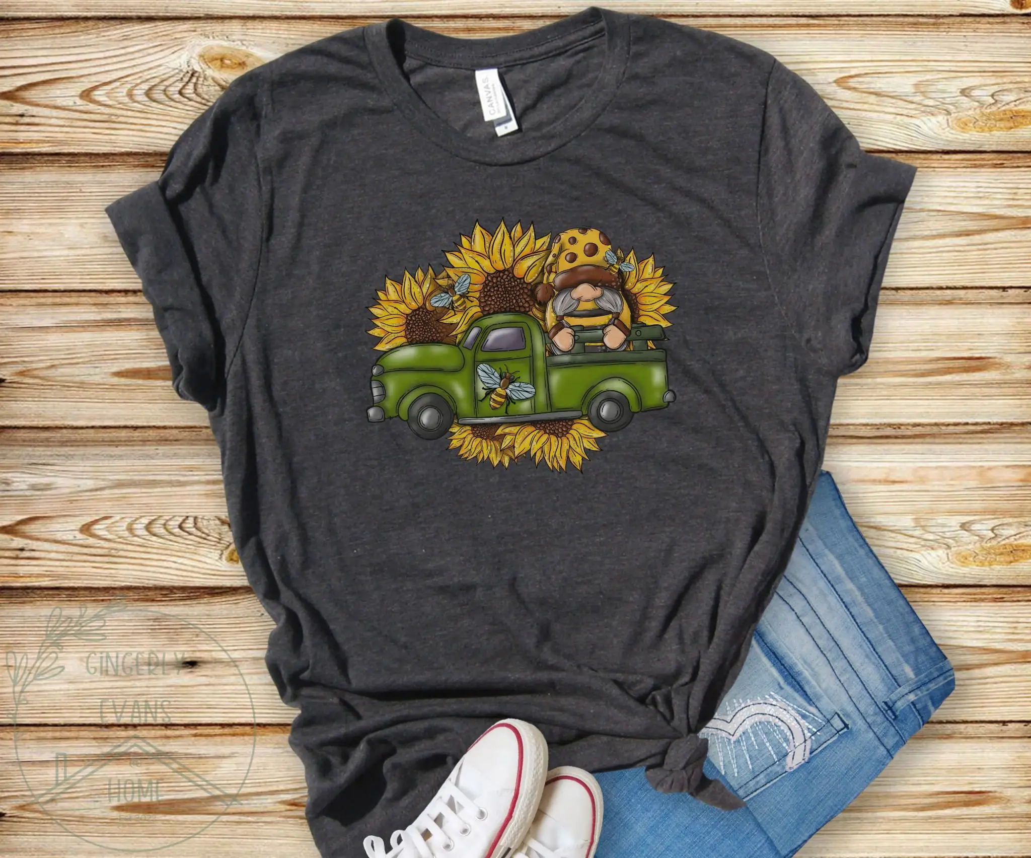 Футболка с подсолнухами и пчелами желтый апиарист для влюбленных геометрическим