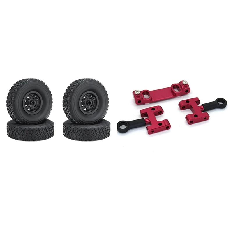 

1 компл. Для WPL D12 1/10 комплект металлических верхних поворотных рычагов и 4 шт. радиоуправляемых автомобильных шин колесо для MN D90 D91 D99 MN99S