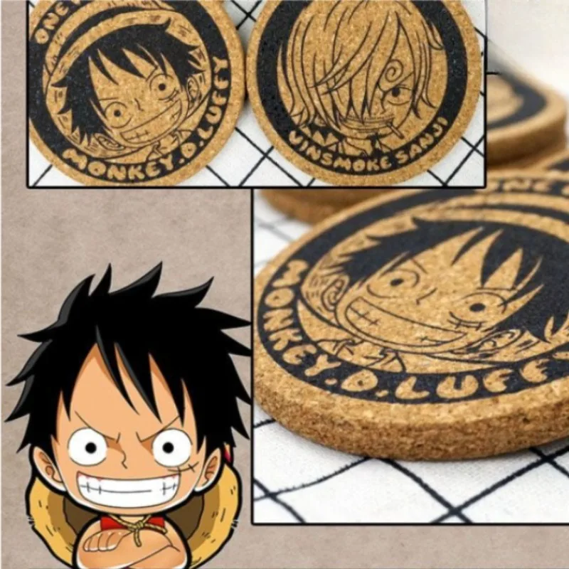 Подставка под кружку One Piece: Ророноа Зоро, Тони Тони Чоппер, Санджи. Аниме-атрибутика, милая мультяшная, нескользящая, термоизолированная, пробковая. (art.: 3920dc4982df8) - 3920dc4982df8