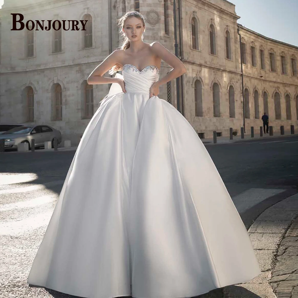 

Классическое Свадебное Платье BONJOURY со съемным шлейфом и сердечком, 2023, для женщин, свадебное платье для невесты, официальное платье с аппликацией, сделанное на заказ