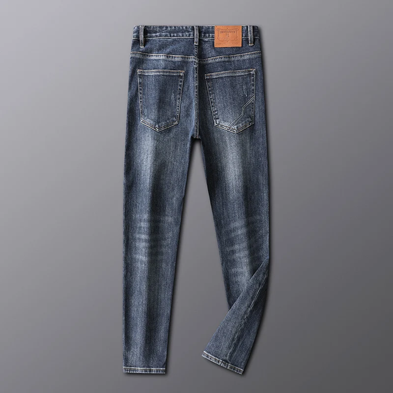 Newly Vintage Fashion Men Jeans High Quality Retro Blue Elastic Slim Fit Designer Jeans Men Classical Casual Denim Pants Hombre