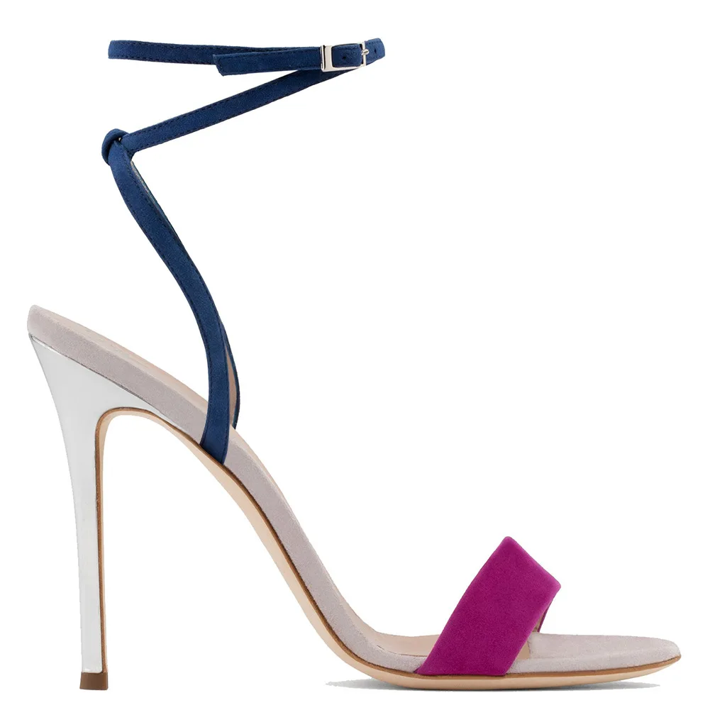 

Туфли женские на шпильке с ремешком на щиколотке, сандалии контрастных цветов, обувь для вечерние, высокий каблук