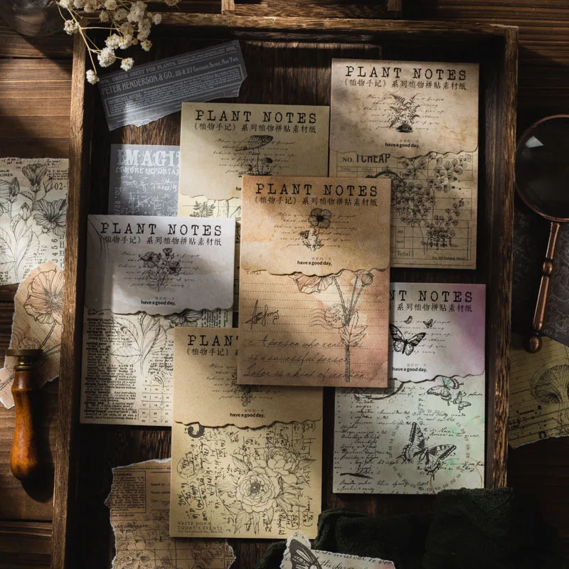 

20 Pcs Vintage Botanical Series Decorative Paper Scrapbooking Handbook DIY Journal Material Stationery Aesthetic Craft Supplies