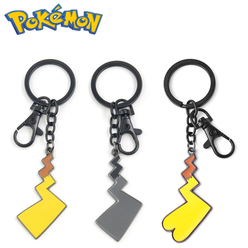

Pokemon Pikachu Lightning Tail Alloy Keychain Japanese Anime Peripheral Second Element Pendant Handbag Bag Decoration