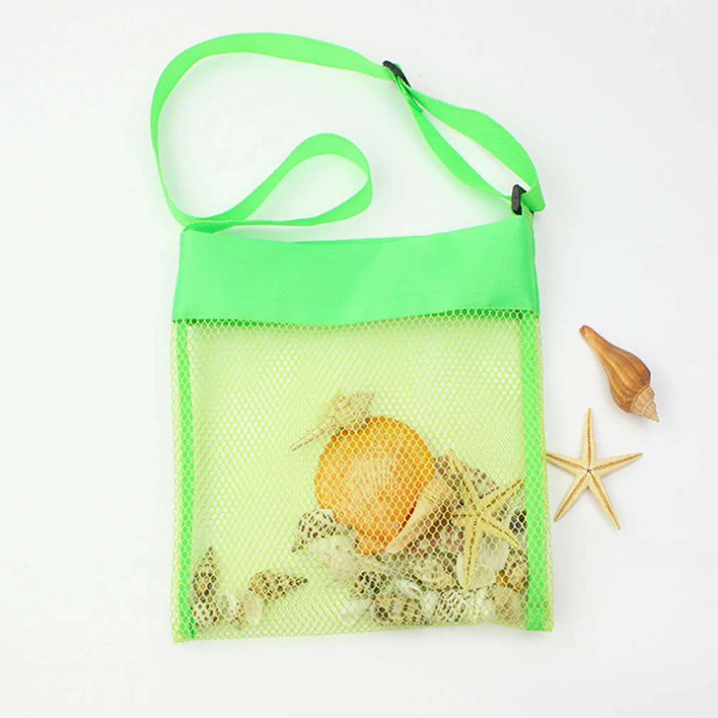 

2Pc/Set Kids Mesh Bag Portable Summer Kids Sand Shell Collection Bag Children Sandpit Toys Folding Beach Shoulder Pouch Bag