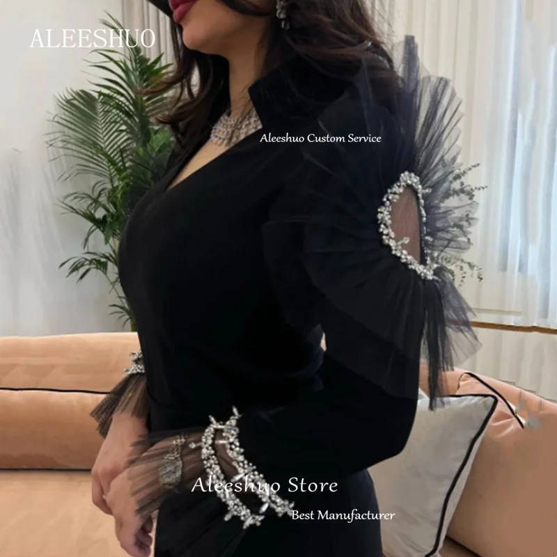 Рисунок 2 - Черное Тюлевое платье для выпускного Aleeshuo