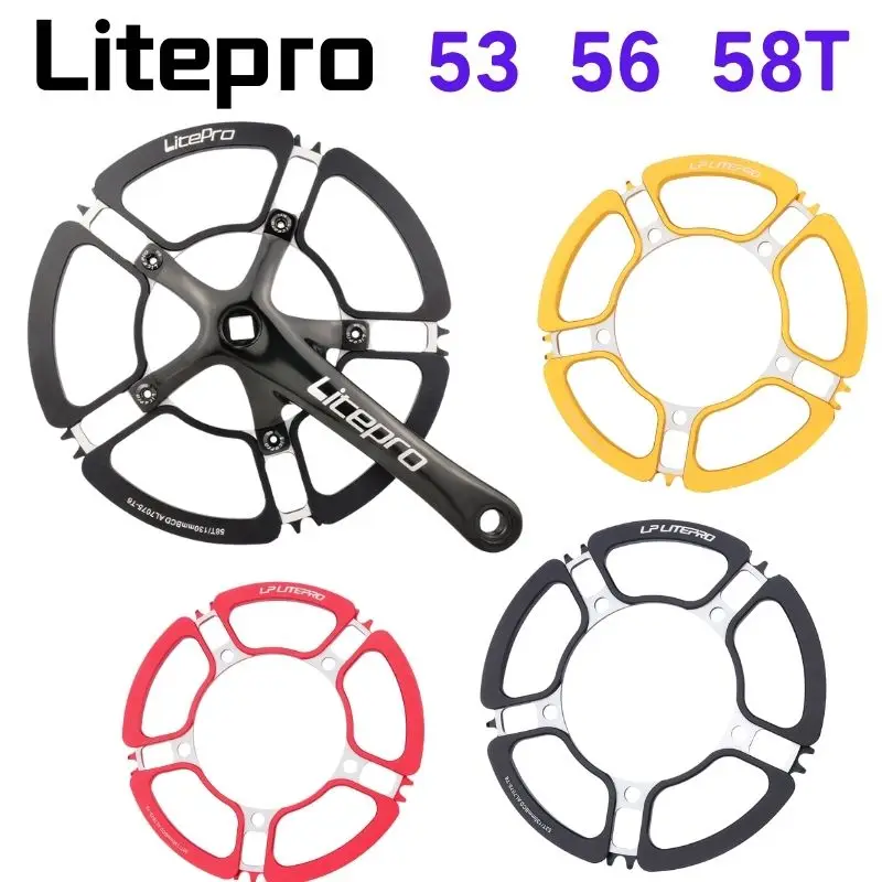 

Litepro 53/56/58T складной велосипедный коленчатый набор Алюминиевый Allay 130BCD зубчатый диск с пятью порами велосипедные аксессуары