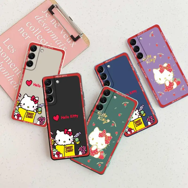 

Sanrio Hello Kitty Cat Cases For Samsung S21 Plus S22 Ultra 5G S20 FE S7 S8 S9 Note 20 10 S10 Lite S10e S20FE Note20 Note10 Capa
