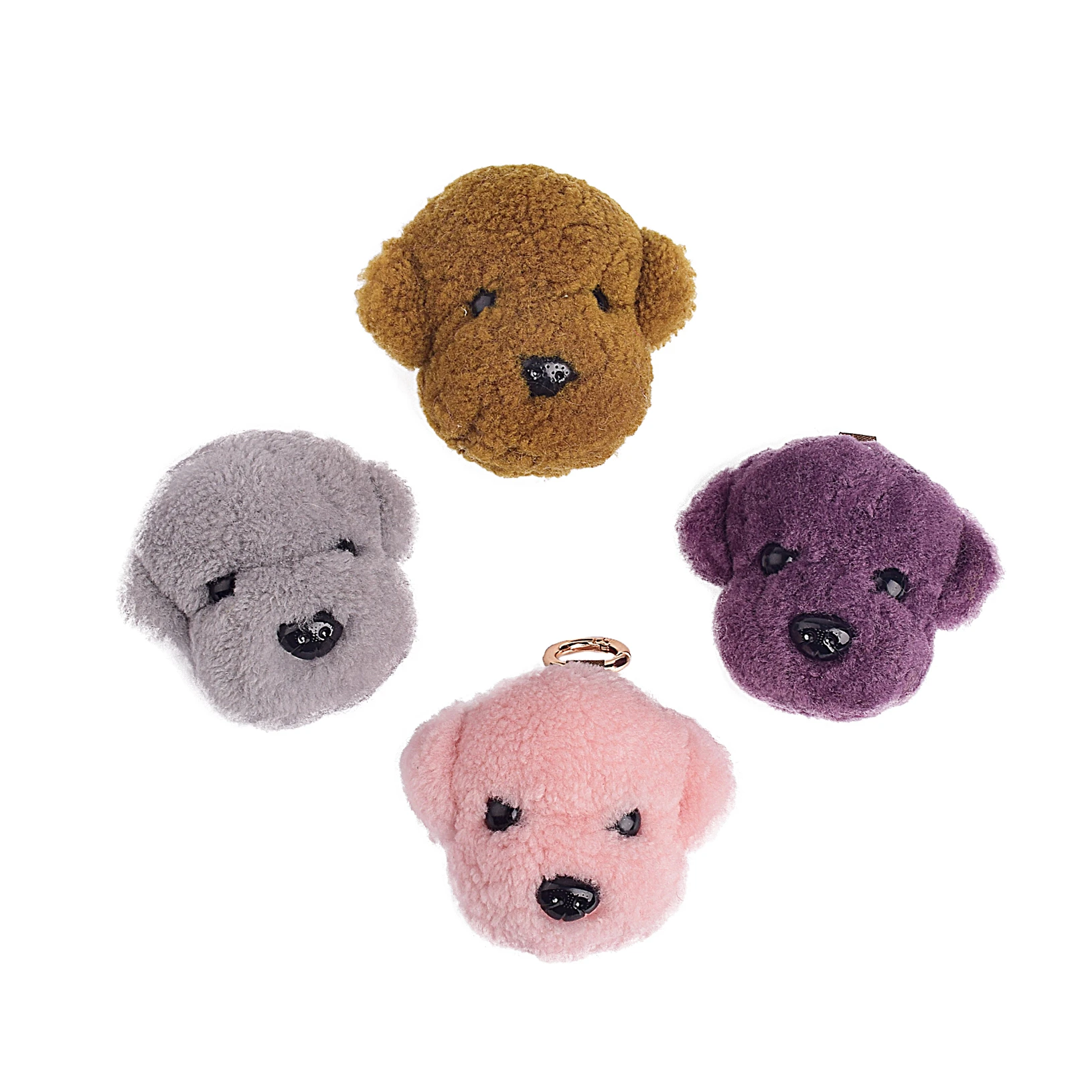

Lively Lamb wool Puppy Pendant Keychain Cute Real Fur Little dogs Bag Ornament Key Ring Toys Trinket Emo Jewelry Gifts