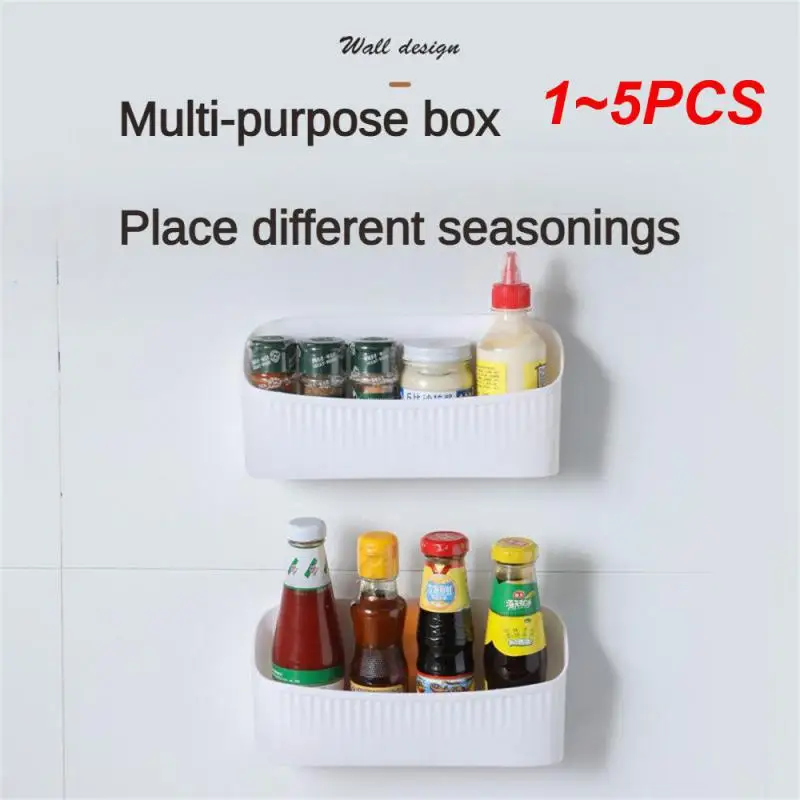 

1~5PCS Condiment Storage Box 26 * 12.5 * 6.5cm Large Capacity Convenient And Fast Keep It Clean Easy To Install
