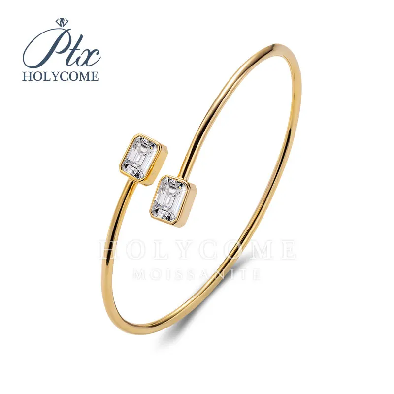 

Holycome Moissanite Diamond Bangle Silver Plated 18k Gold Bangle GRA Certificated Classic Bracelets Luxury Jewelry OEM ODM