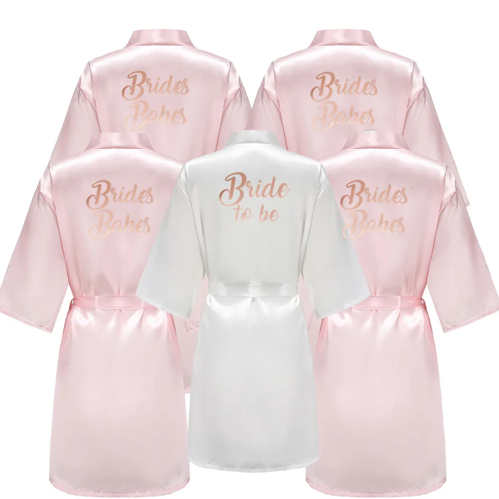 

Свадебный Атласный халат для невесты для женщин индивидуальное имя для свадебной вечеринки