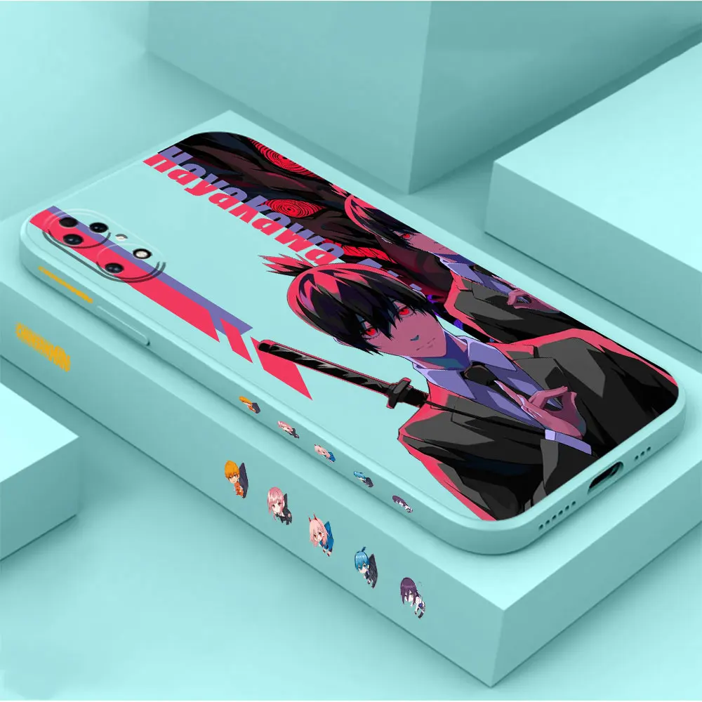Anime Chainsaw Man Hayakawa Aki Phone Case For Huawei P60 P50 P40 P30 P20 Mate 50 40 30 20 20X 10 Colour Liquid Silicone Cover