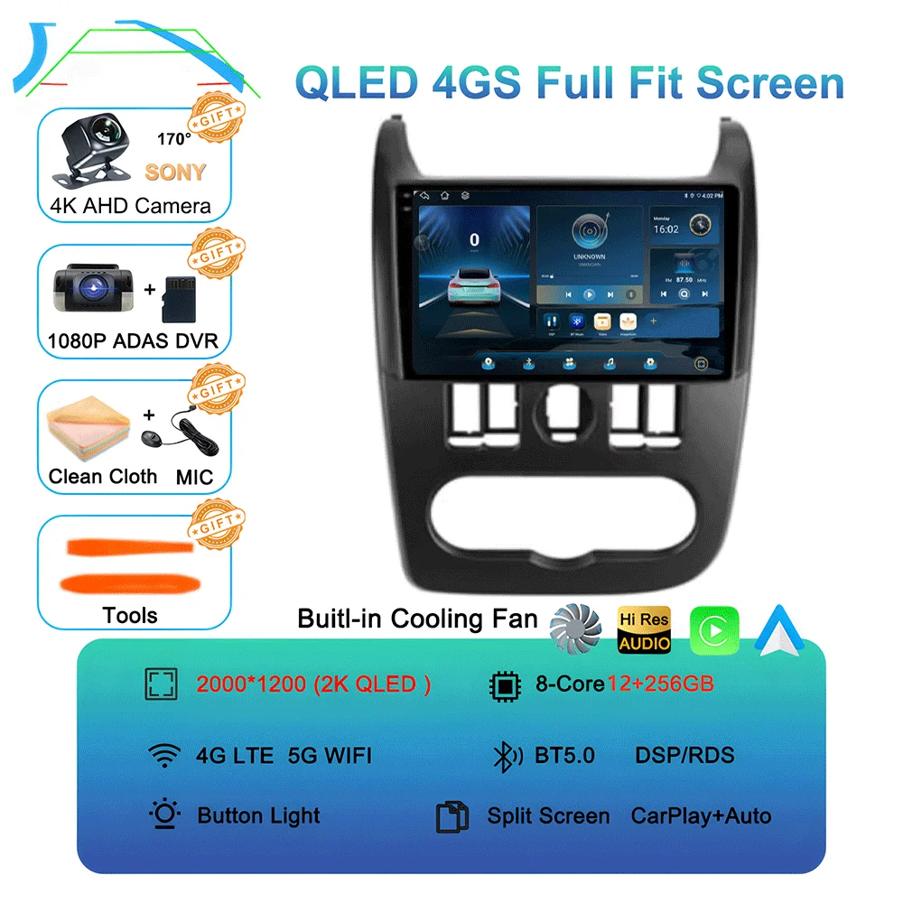 Android 15 Carplay Auto WIFI Автомагнитола для Lada largus 2012 2013 2014-2021 Мультимедийный видеоплеер GPS Стерео 2din DSP Головное устройство