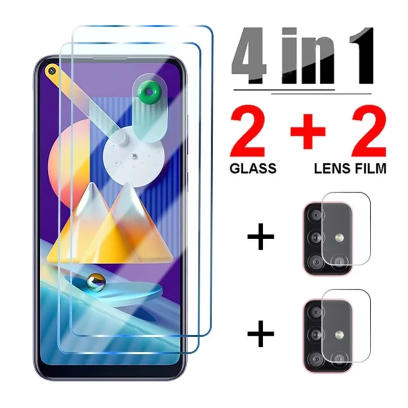 

For Samsung Galaxy M21 M31 M51 M12 Tempered Glass Camera Lens Film Screen Protectors for Samsung A10 A12 A70 A71 A72 A50 A51 A52