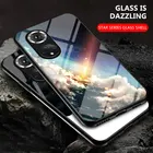 Роскошный чехол для Honor 50 Pro 60 SE, жесткая задняя панель из закаленного стекла с рисунком для Huawei Honor 50, чехол для Honor 50, 50 Pro Lite, чехол-бампер