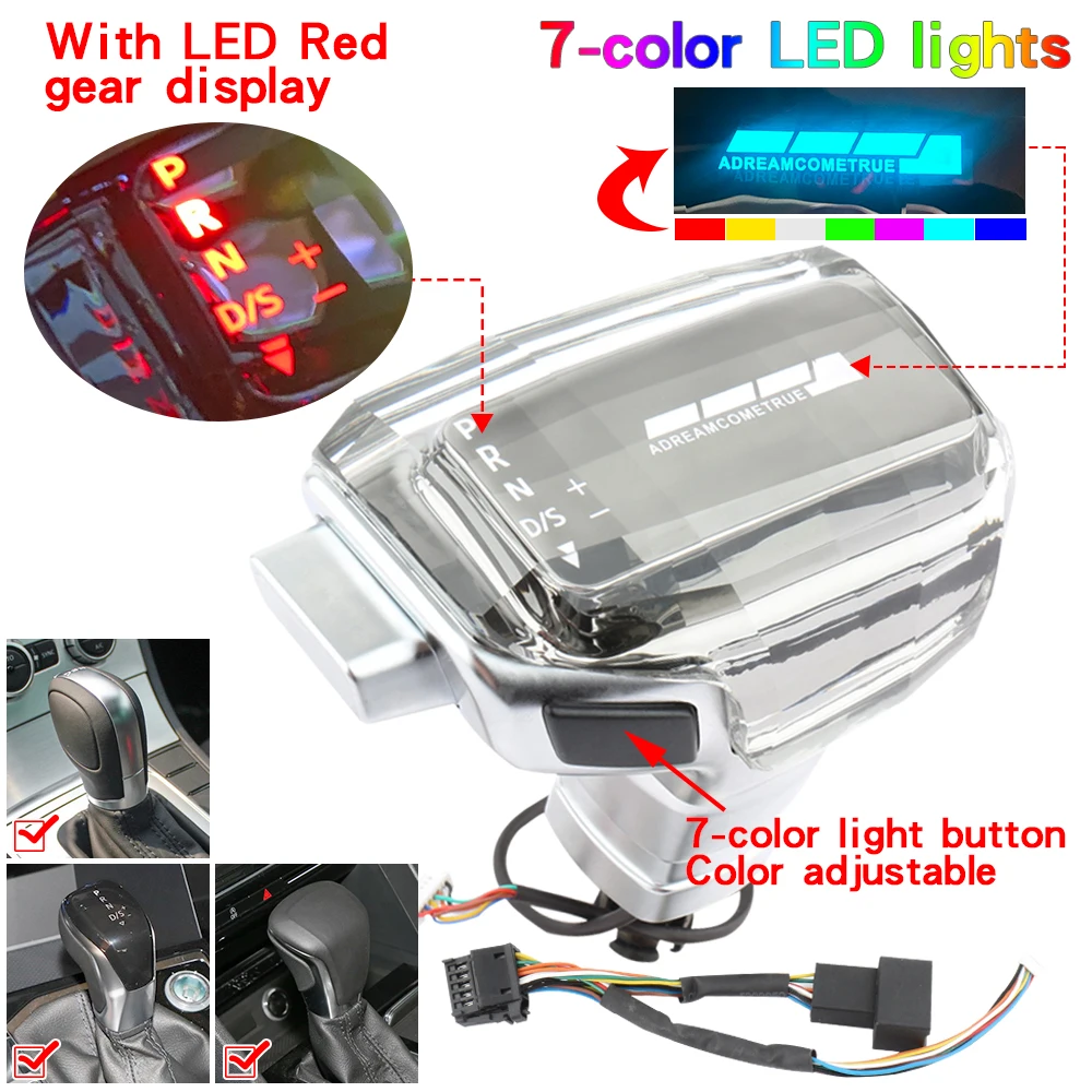 

Для VW Volkswagen Polo Touran Tiguan mk2 Passat B8 6 CC Golf7 Jetta MK6 7 Ручка переключения передач со светодиодной кристаллом Ручка переключения передач Стержень переключения передач