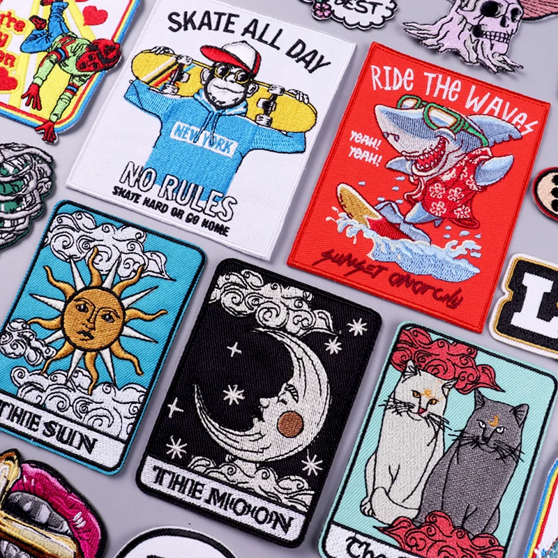 

Stripe Patch Embroidered Patches For Clothing Fusible Badges Iron On Patches On Clothes Hippie Patch For Clothes Stickers Decor