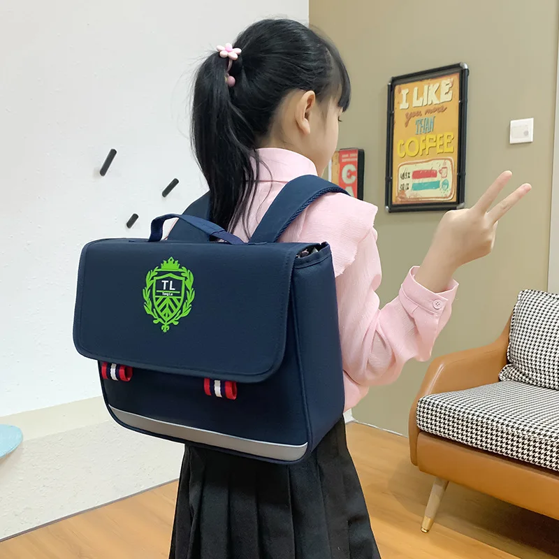 Children Large Horizontal Backpacks In Kindergarten British Style Primary Girls Boys Backpack Pupils School Bags for Kid Mochila