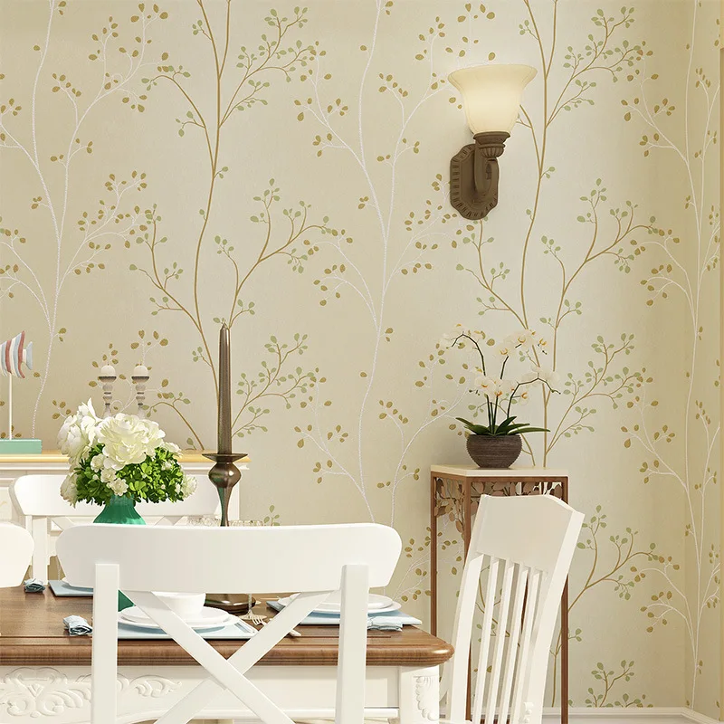 

Printed wallpaper Retro non woven wallpaper thickened non woven small tree TV background wall bedroom living room wallpaper W202