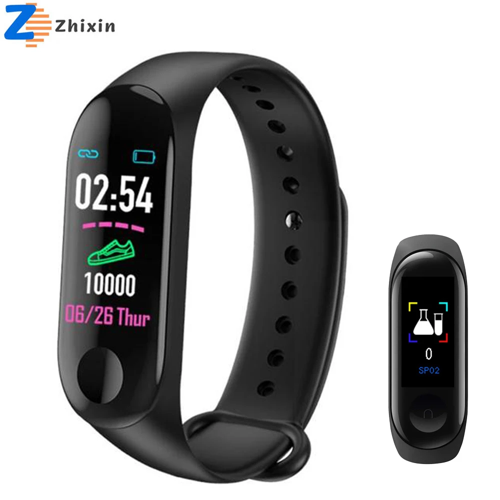 

2022 popular M3 color screen smart bracelet heart rate blood pressure monitoring waterproof step meter bluetooth sports bracelet