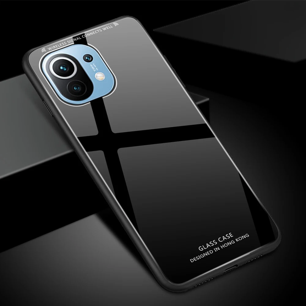 

Glass Phone Case Plain Color Case For Xiaomi Mi 11 Ultra Lite Phone Protective Cover For Xiaomi Mi 12 11 11T Pro 12X Luxury Case
