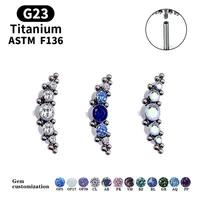 luxury blue gem earrings g23 titanium cartilage inlaid zircon lip stud earrings piercing sexy ladies body decoration jewelry