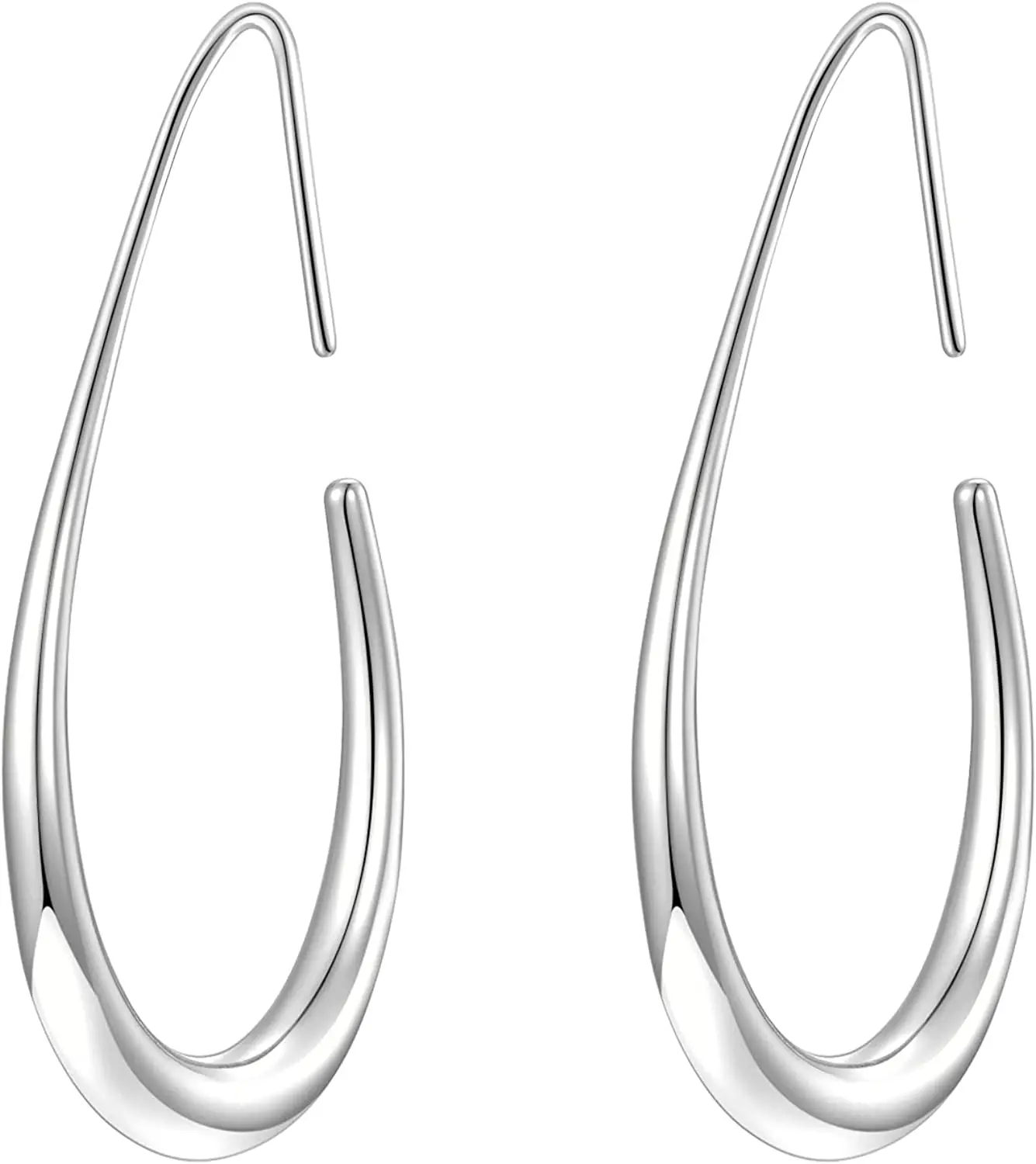 

Lightweight Teardrop Hoop Earrings for Women Large Oval Hoop Earrings High Polished Statement Jewelry Gift for Women Teen Girls