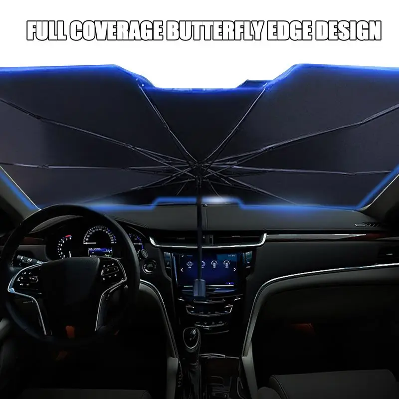 Автомобильный зонт от солнца складной светоотражающий солнцезащитный козырек