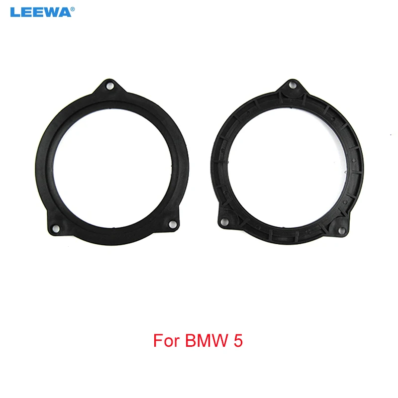 LEEWA Car Rear Speaker Spacer Mats Adapter for BMW 5 Mediant Rear Door to 4" Stereo Mat Refit Holder Rings