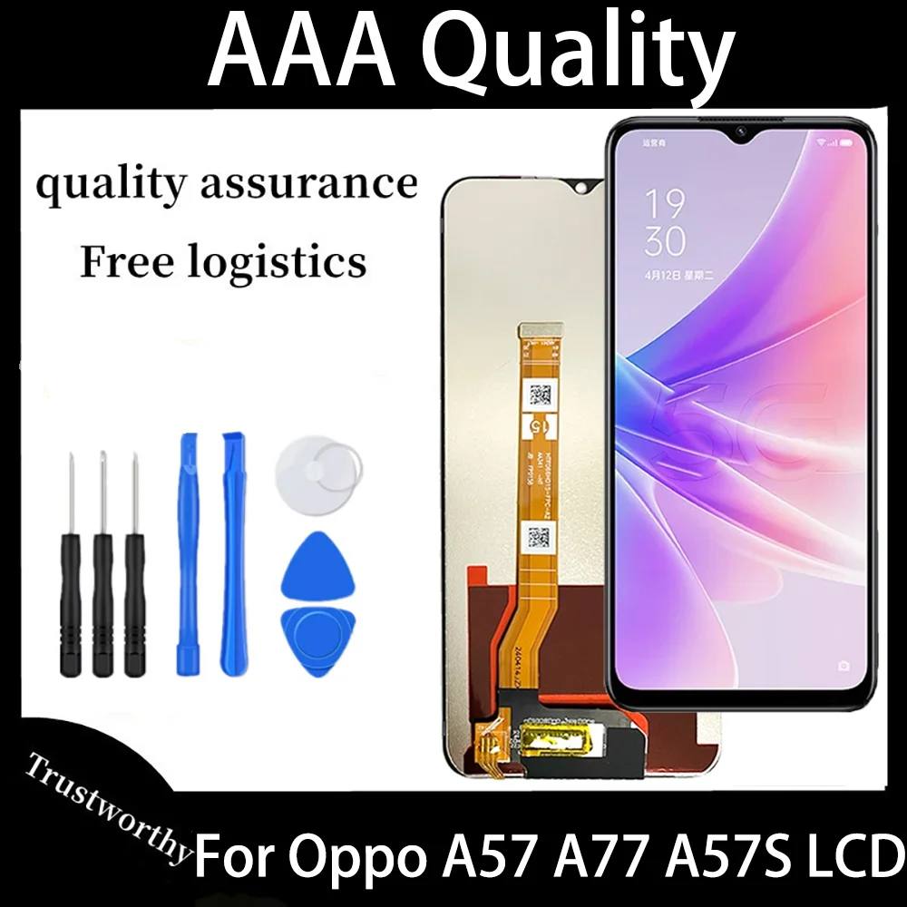 Протестировано для Oppo A57/A77 4G CPH2387 2385 ЖК-экран A57S + дигитайзер сенсорной панели 5G