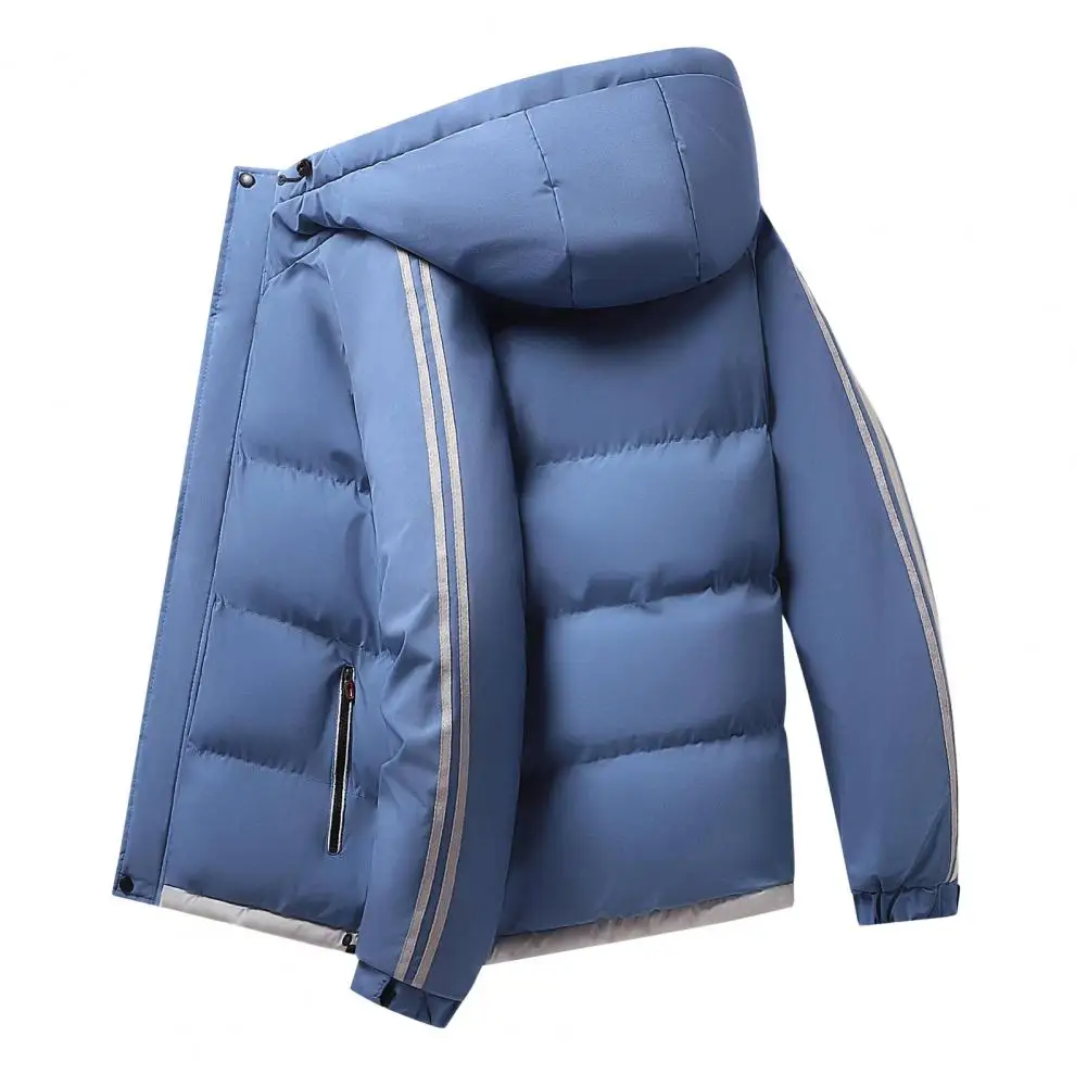 

Men Outwear Quilted Thicken Coldproof Moisture Absorption Cotton Padded Hoodie Jacket Male Jacket for Daily Wear