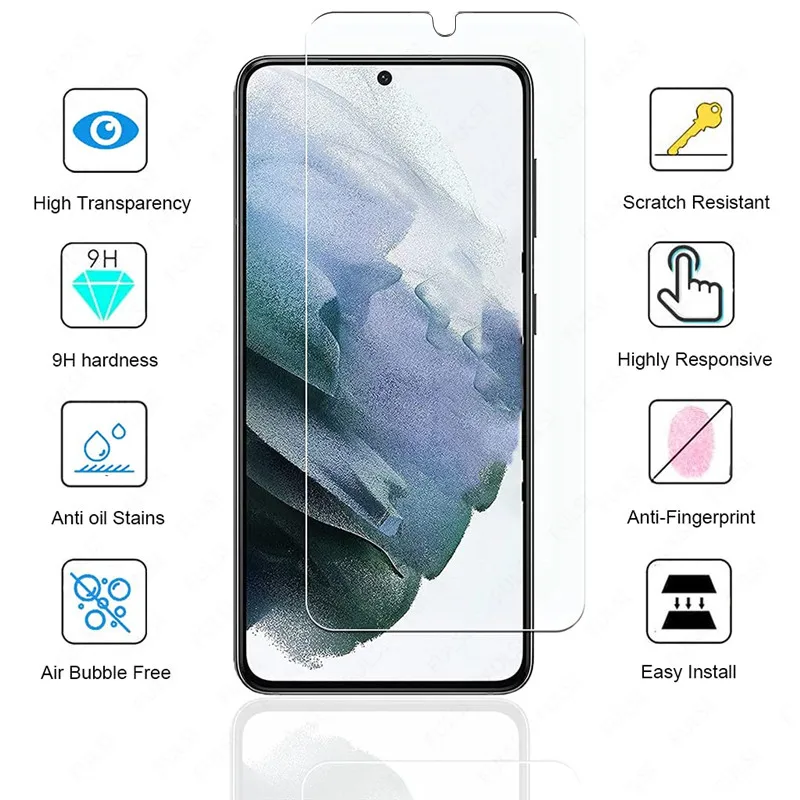 3Pcs HD Fingerprint Unlock Tempered Glass For Samsung Galaxy S22 5G S21 S23 Plus S20FE S21FE 5G Screen Protector Glass