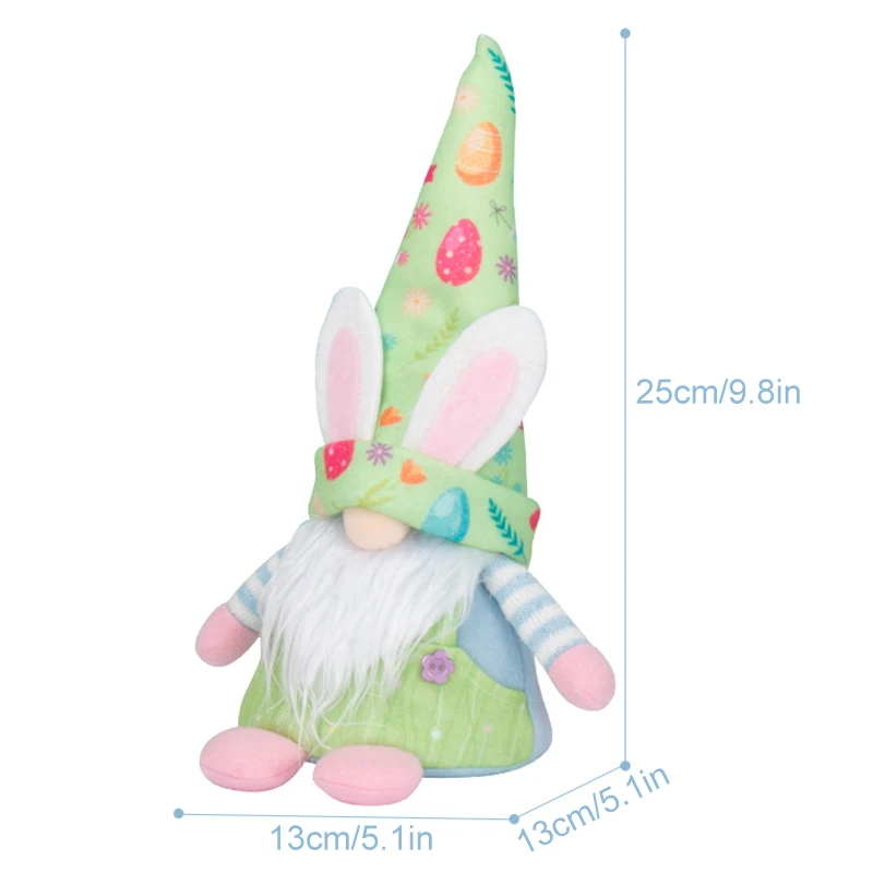 

Easter's Day Gnome Lighting Plush Doll Sitting Seasonal Dwarf Home Ornament Gift Easter's Day Gnome for Kids Girls YH-17