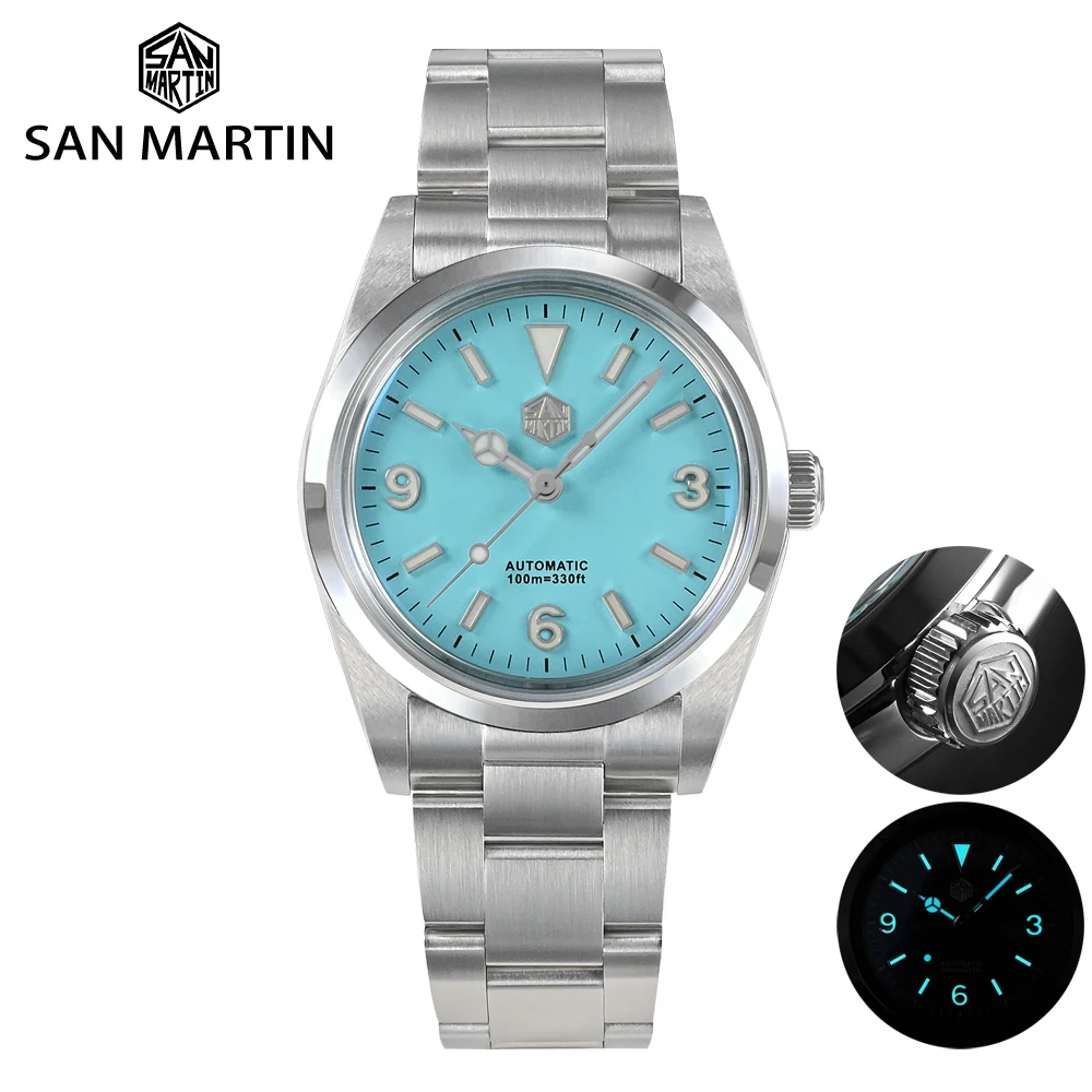 San Martin Men Luxury Watch 36mm 369 Dial Explore Climbing Series Fashion Couples Sport Watch Unisex Automatic Mechanical 10Bar