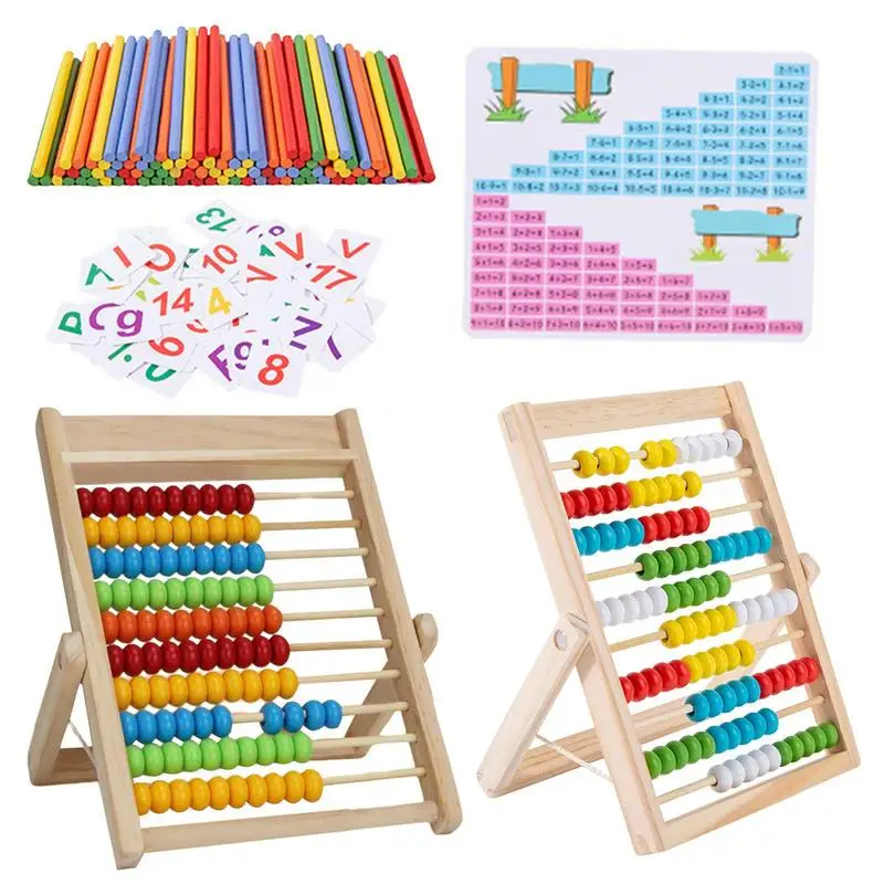 

1Pc Wooden Abacus Toy Children Educational Toys with Multi Color Beads Numbers Counting Calculating toy Montessori Math tool