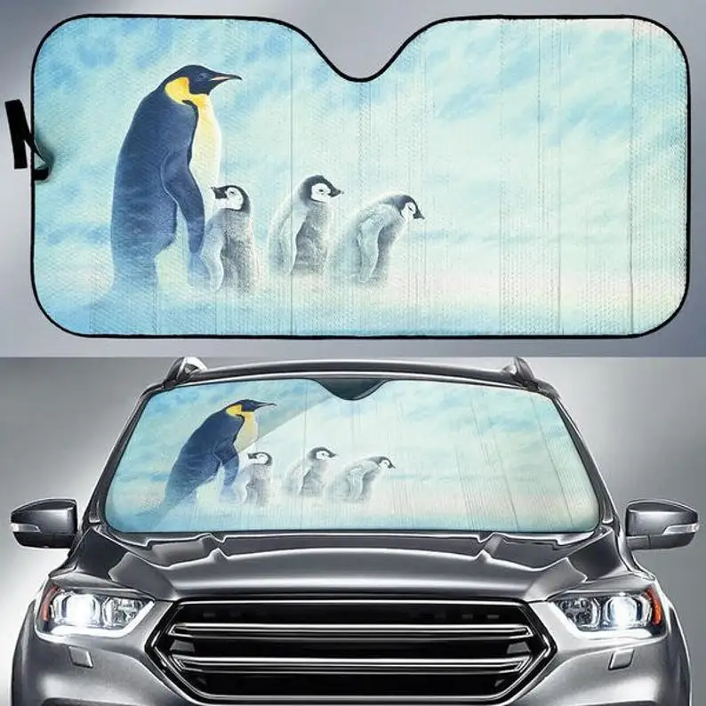 

Car Sun Shade with Penguin Print, Auto Sun Shade a unique Gift for Penguin Lovers.
