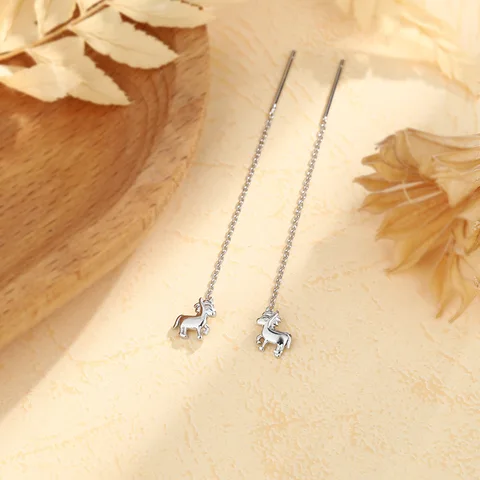 Серебряные серьги-гвоздики с кисточками VOQ