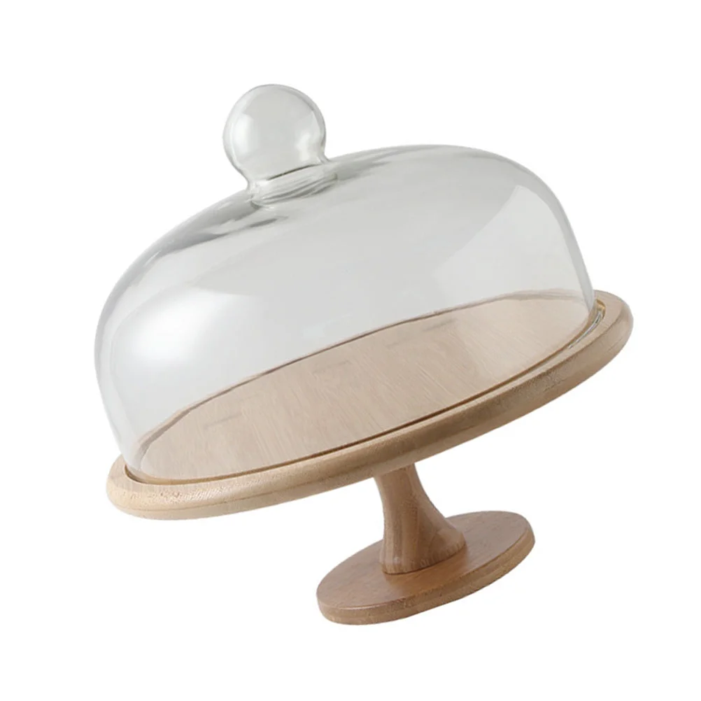 

Cake Cover Stand Tray Dome Plate Dessert Platter Transparentwooden Holder Server Display Miniwith Dish Cheese Tent Serving Tower