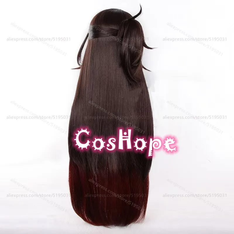 HSR Fugue Tingyun Косплей Парик 90 см Длинные Волосы Коричневый Красный Многослойный