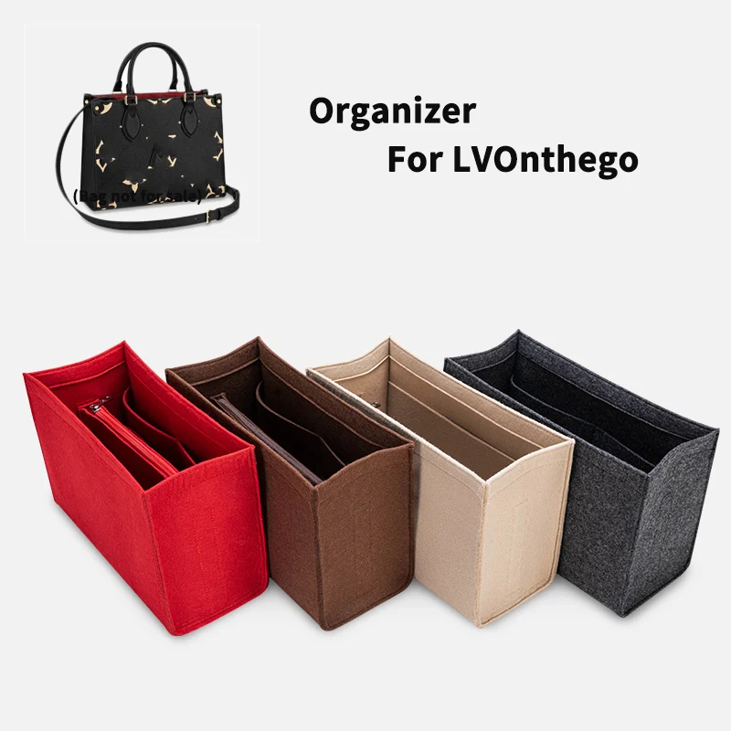 

For Onthego MM GM Felt Cloth Insert Bag Organizer Makeup Handbag shaper on the go Organizer Portable Cosmetic Bags