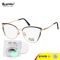 customize prescription eyeglasses women cat eye recipe glasses frame fill optical lenses myopia progressive spectacles 76008