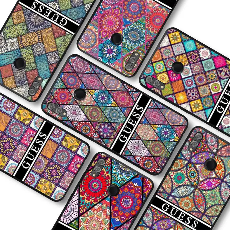 

Luxury brand Guess Mandala Flower Totem Art Phone Case For Huawei honor10Lite 10i 20 8x 10 Honor9lite 9xpro Coque