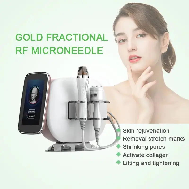 

2 in 1 Golden Microneedling RF Face Lifting Wrinkle Removal Acne Scar Treatment Skin Tightening Professional Beauty Salon Device