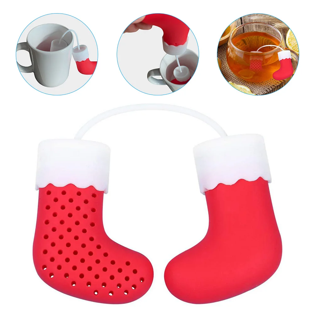 

Tea Infuser Loose Strainer Leaf Filter Christmassteeper Coffeeinfusers Professional Teapot Holder Silicone Mesh Gifts Practical