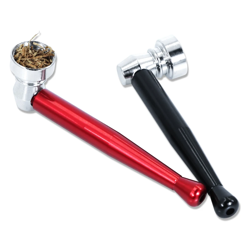 

Mini 93mmTobacco Smoking Pipes Portable Metal Pipe Colorful 17mm Metal Bowl Silver Alloy for Herbal Pipe Smoking Accessories