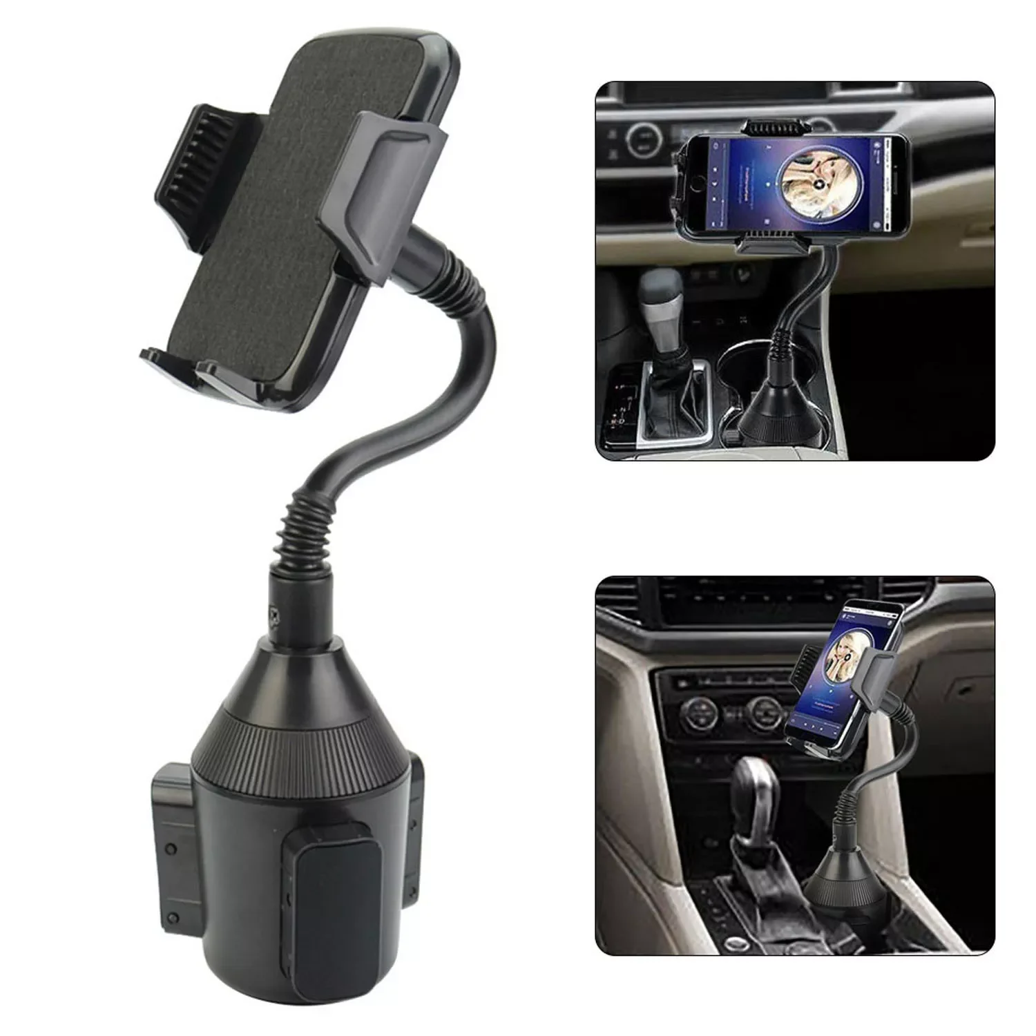

360 Rotate Flexible Mount Stand Mobile Cell Support Clip Holder In Car