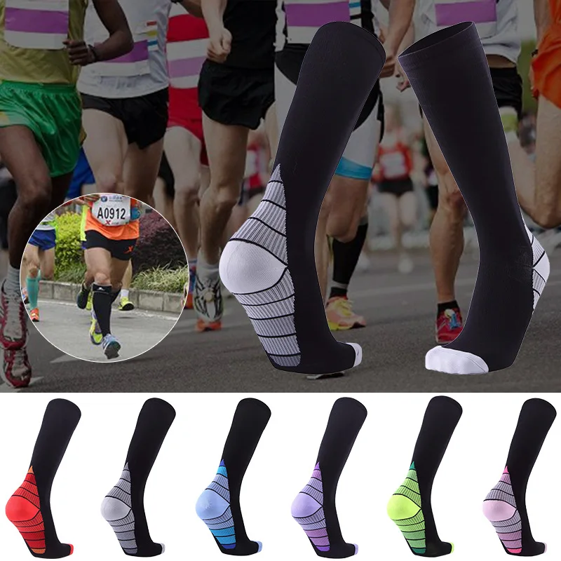 

Gradient Color Marathon Compression Socks Men Women Outdoor Running Socks Non-slip Wear-resistant Cycling Pressure Stocking